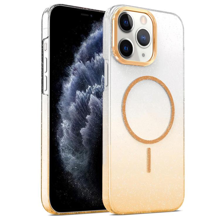 Gold Diamond Glitter Gradient MagSafe Shockproof Phone Case, For iPhone 12, For iPhone 12 Pro Max, For iPhone 12 Pro, For iPhone 11 Pro Max