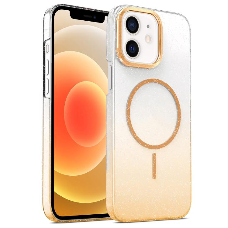Gold Diamond Glitter Gradient MagSafe Shockproof Phone Case, For iPhone 12, For iPhone 12 Pro Max, For iPhone 12 Pro, For iPhone 11 Pro Max