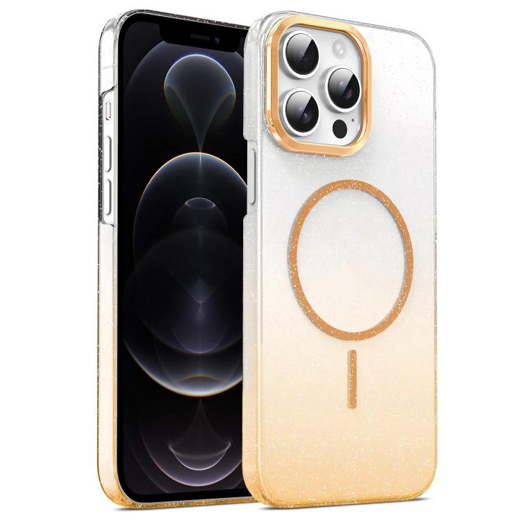 Gold Diamond Glitter Gradient MagSafe Shockproof Phone Case, For iPhone 12, For iPhone 12 Pro Max, For iPhone 12 Pro, For iPhone 11 Pro Max