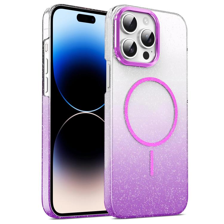 Gold Diamond Glitter Gradient MagSafe Shockproof Phone Case, For iPhone 15, For iPhone 14 Plus, For iPhone 14, For iPhone 14 Pro