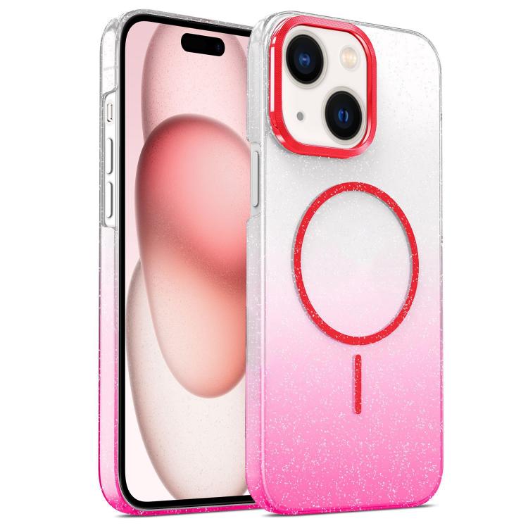 Gold Diamond Glitter Gradient MagSafe Shockproof Phone Case, For iPhone 16, For iPhone 15 Pro Max, For iPhone 15 Pro, For iPhone 15 Plus