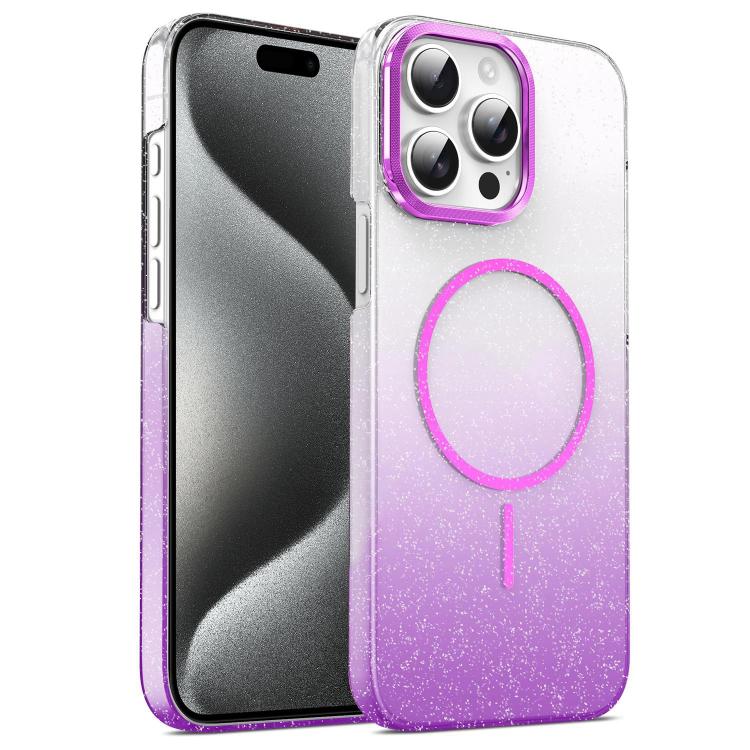 Gold Diamond Glitter Gradient MagSafe Shockproof Phone Case, For iPhone 16, For iPhone 15 Pro Max, For iPhone 15 Pro, For iPhone 15 Plus
