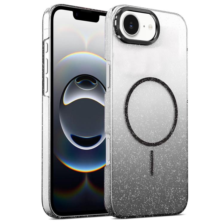 Gold Diamond Glitter Gradient MagSafe Shockproof Phone Case, For iPhone 16e, For iPhone 16 Pro Max, For iPhone 16 Pro, For iPhone 16 Plus