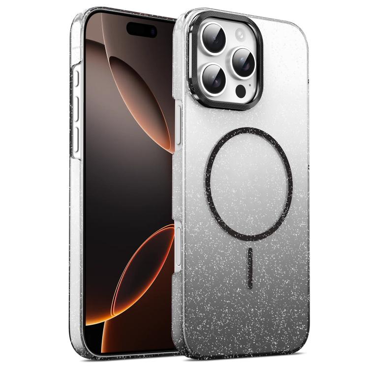 Gold Diamond Glitter Gradient MagSafe Shockproof Phone Case, For iPhone 16e, For iPhone 16 Pro Max, For iPhone 16 Pro, For iPhone 16 Plus