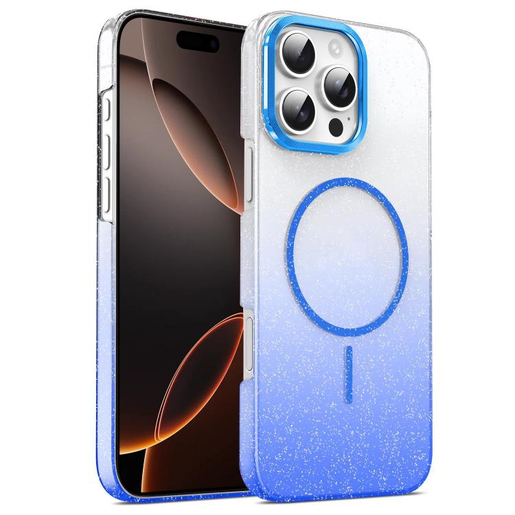 Gold Diamond Glitter Gradient MagSafe Shockproof Phone Case, For iPhone 16e, For iPhone 16 Pro Max, For iPhone 16 Pro, For iPhone 16 Plus