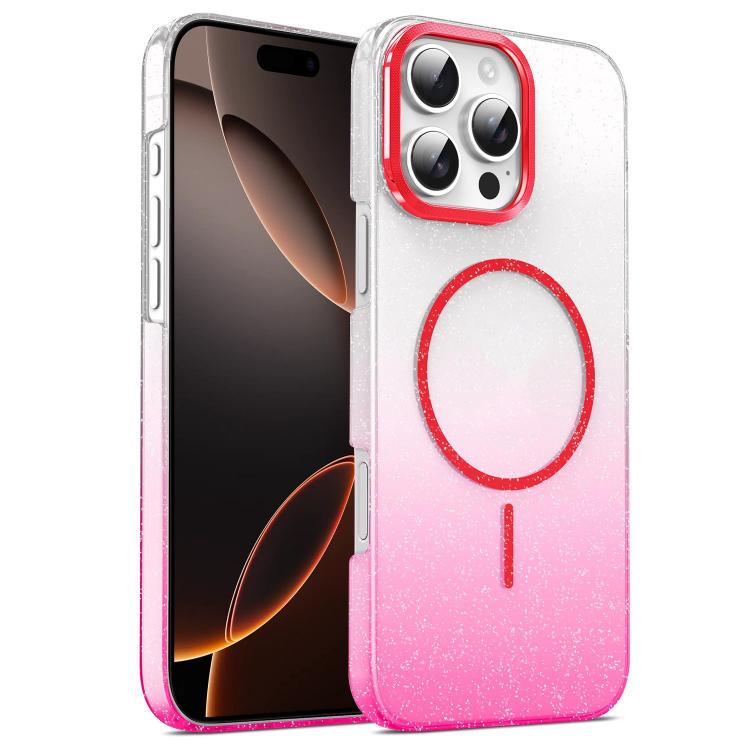 Gold Diamond Glitter Gradient MagSafe Shockproof Phone Case, For iPhone 16e, For iPhone 16 Pro Max, For iPhone 16 Pro, For iPhone 16 Plus