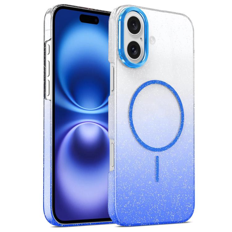 Gold Diamond Glitter Gradient MagSafe Shockproof Phone Case, For iPhone 16, For iPhone 15 Pro Max, For iPhone 15 Pro, For iPhone 15 Plus
