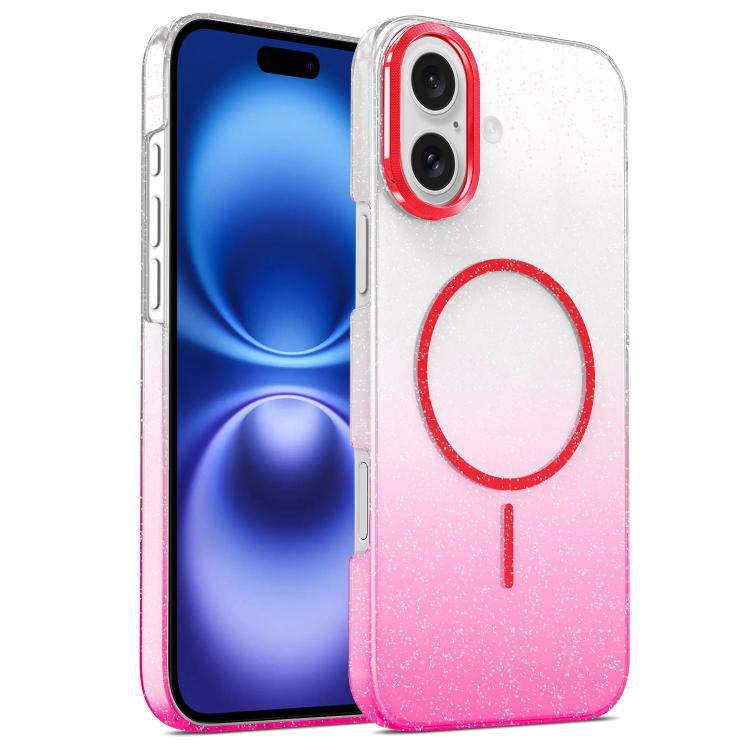 Gold Diamond Glitter Gradient MagSafe Shockproof Phone Case, For iPhone 16, For iPhone 15 Pro Max, For iPhone 15 Pro, For iPhone 15 Plus