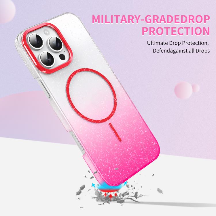 Gold Diamond Glitter Gradient MagSafe Shockproof Phone Case, For iPhone 11, For iPhone 11 Pro