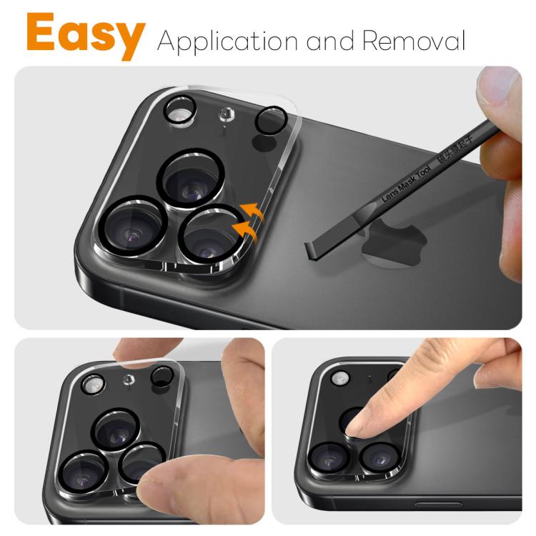 2pcs NORTHJO Camera Lens Protector 3D Night Shot Tempered Glass Film, For iPhone 17 Pro Max, For iPhone 17 Pro, For iPhone 17, For iPhone 17 Air