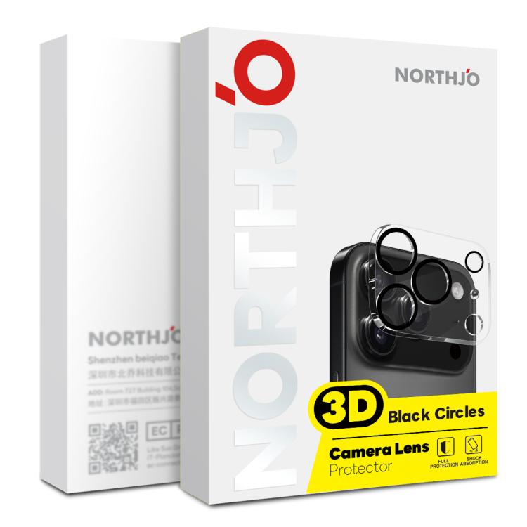 2pcs NORTHJO Camera Lens Protector 3D Night Shot Tempered Glass Film, For iPhone 17 Pro Max, For iPhone 17 Pro, For iPhone 17, For iPhone 17 Air