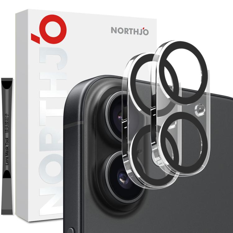 2pcs NORTHJO Camera Lens Protector 3D Night Shot Tempered Glass Film, For iPhone 17 Pro Max, For iPhone 17 Pro, For iPhone 17, For iPhone 17 Air