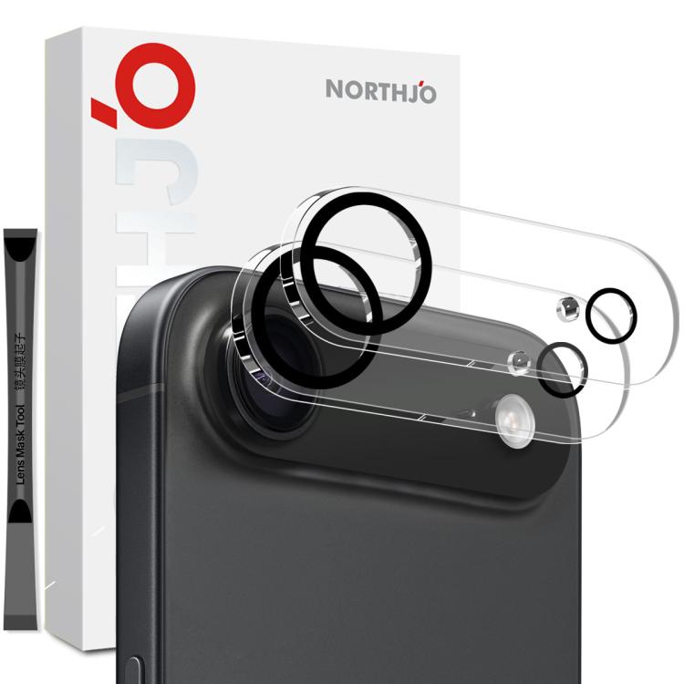 2pcs NORTHJO Camera Lens Protector 3D Night Shot Tempered Glass Film, For iPhone 17 Pro Max, For iPhone 17 Pro, For iPhone 17, For iPhone 17 Air