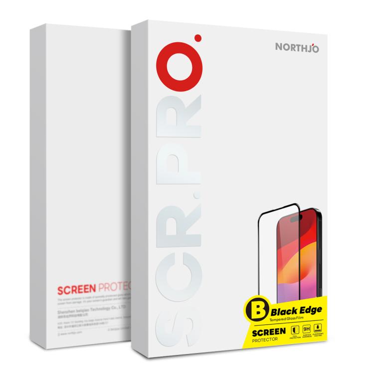 2pcs NORTHJO A++ 0.3mm Screen Full Glue Silk Printing Tempered Glass Film, For iPhone 17 Pro Max, For iPhone 17 Pro, For iPhone 17, For iPhone 17 Air