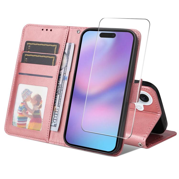ENKAY Card Wallet Calf Texture Leather Phone Case with Thickened Glue No White Edge Film, For iPhone 17 Pro Max, For iPhone 17 Pro, For iPhone 17, For iPhone 17 Air