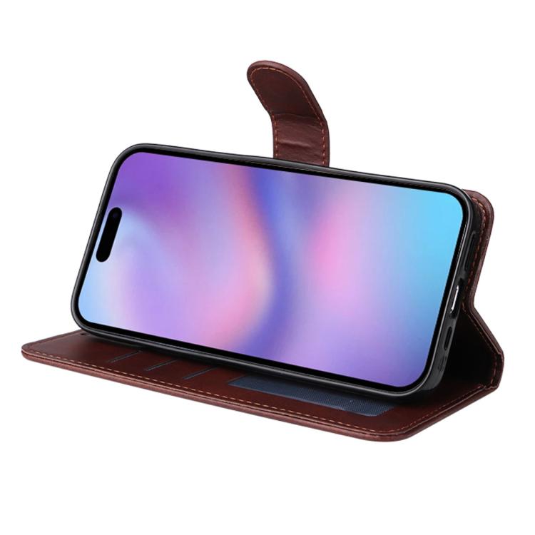 ENKAY Card Wallet Calf Texture Leather Phone Case with Thickened Glue No White Edge Film, For iPhone 16, For iPhone 15 Pro Max, For iPhone 15 Pro, For iPhone 15 Plus