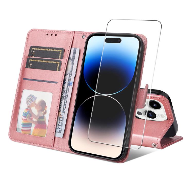 ENKAY Card Wallet Calf Texture Leather Phone Case with Thickened Glue No White Edge Film, For iPhone 16, For iPhone 15 Pro Max, For iPhone 15 Pro, For iPhone 15 Plus