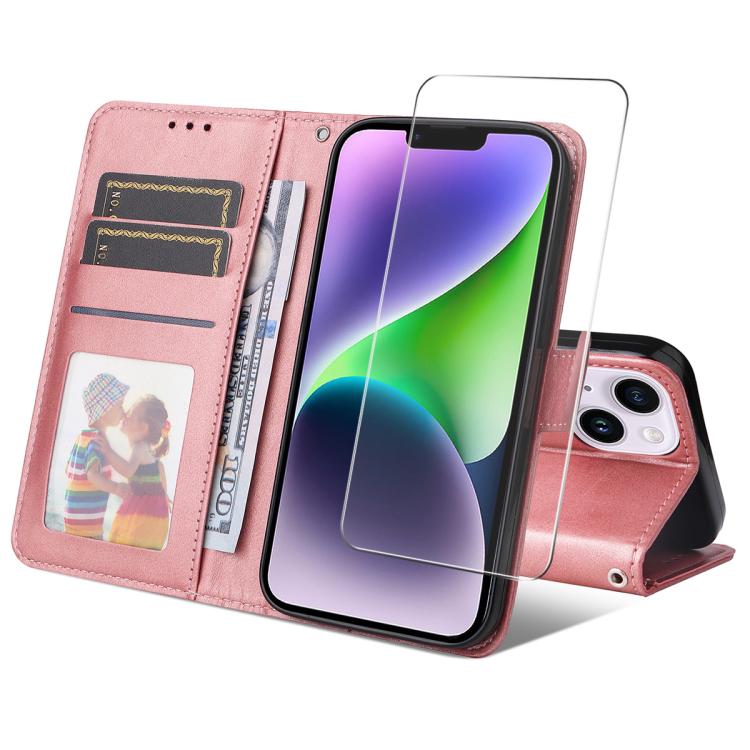 ENKAY Card Wallet Calf Texture Leather Phone Case with Thickened Glue No White Edge Film, For iPhone 16, For iPhone 15 Pro Max, For iPhone 15 Pro, For iPhone 15 Plus