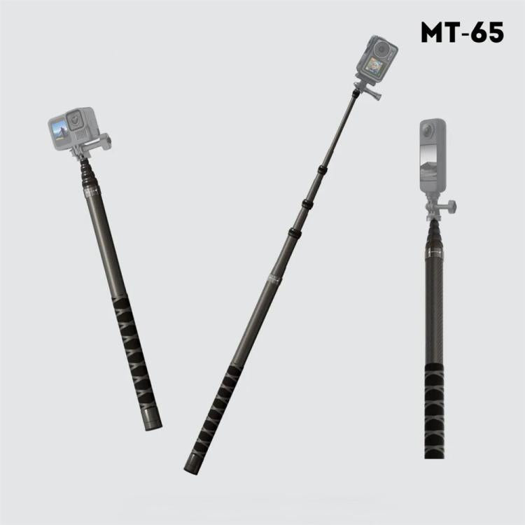 JMARY MT-65 For Action Cameras 3m Carbon Fiber Selfie Stick Monopod 5 Section Extension Pole, MT-65