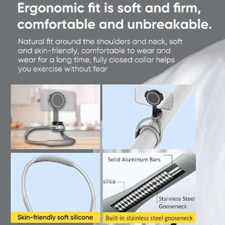 JMARY MG-02 For Action Camera Phone Silicone Necklace Mount Magnetic Neck Holder, MG-02