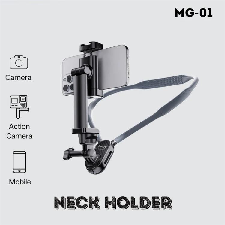 JMARY MG-01 For Phone Action Camera POV / Vlog Selfie Mount Neck Mount Hand Free Holder, MG-01