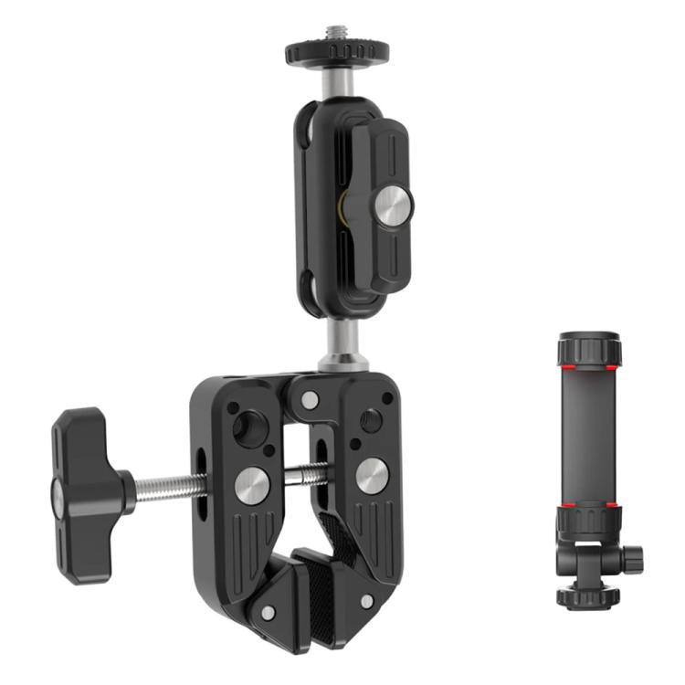 JMARY MS-90 For Action Cameras Super Clamp Mount Magic Arm Double Ball Head Adapter, MS-90