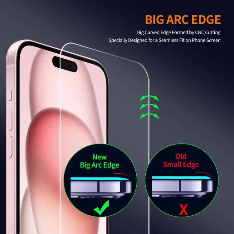 ENKAY Thickened Glue No White Edge 9H Big Arc Edge High Aluminum-silicon Tempered Glass Film, For iPhone 17 Pro Max, For iPhone 17 Pro, For iPhone 17, For iPhone 17 Air