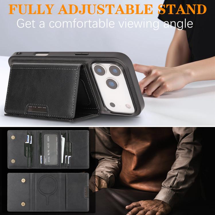 Kalebol Strong Magnetic MagSafe Tri-Fold Wallet Leather Phone Case, For iPhone 17 Pro Max, For iPhone 17 Pro, For iPhone 17, For iPhone 17 Air