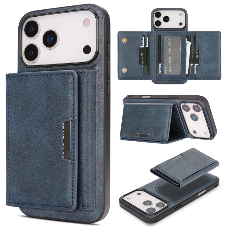 Kalebol Strong Magnetic MagSafe Tri-Fold Wallet Leather Phone Case, For iPhone 17 Pro Max, For iPhone 17 Pro, For iPhone 17, For iPhone 17 Air