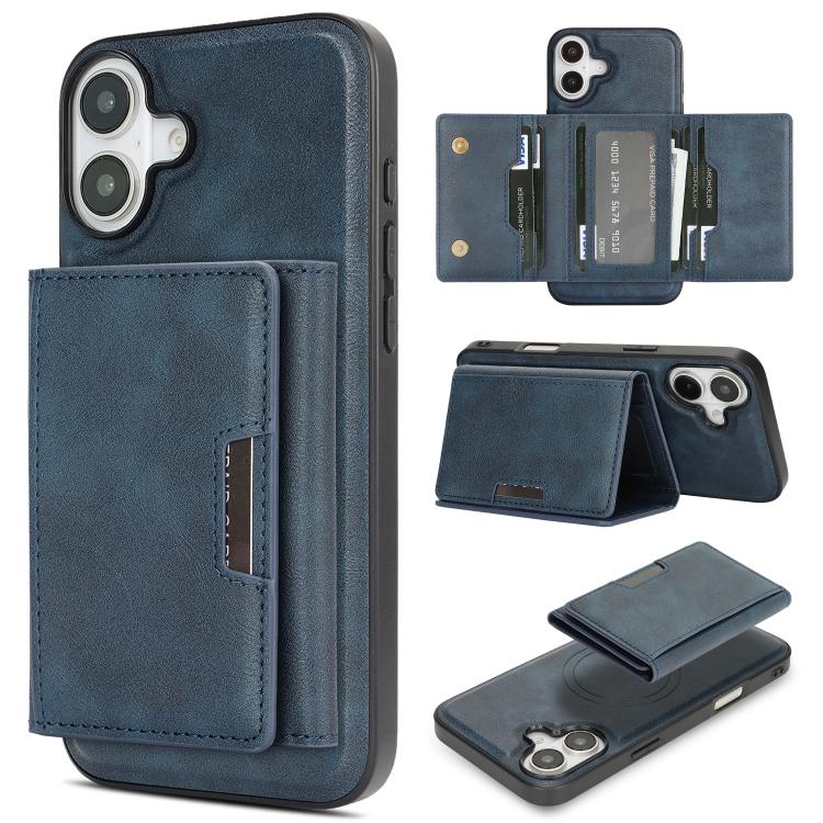 Kalebol Strong Magnetic MagSafe Tri-Fold Wallet Leather Phone Case, For iPhone 17 Pro Max, For iPhone 17 Pro, For iPhone 17, For iPhone 17 Air