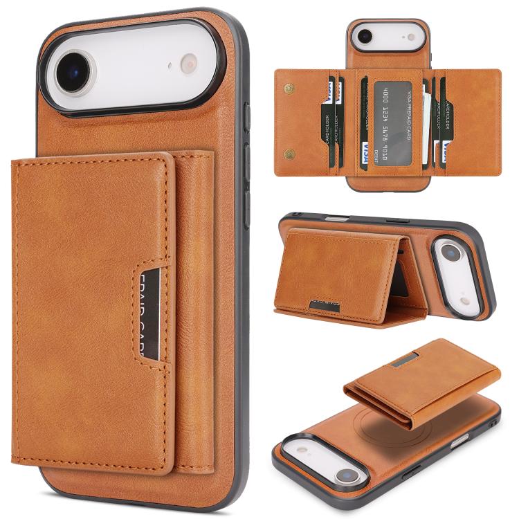 Kalebol Strong Magnetic MagSafe Tri-Fold Wallet Leather Phone Case, For iPhone 17 Pro Max, For iPhone 17 Pro, For iPhone 17, For iPhone 17 Air