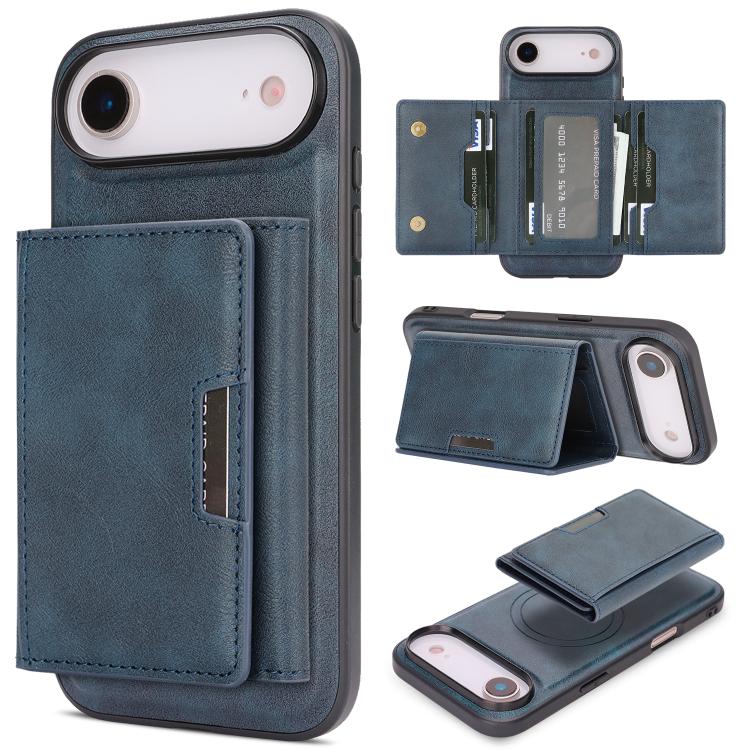 Kalebol Strong Magnetic MagSafe Tri-Fold Wallet Leather Phone Case, For iPhone 17 Pro Max, For iPhone 17 Pro, For iPhone 17, For iPhone 17 Air