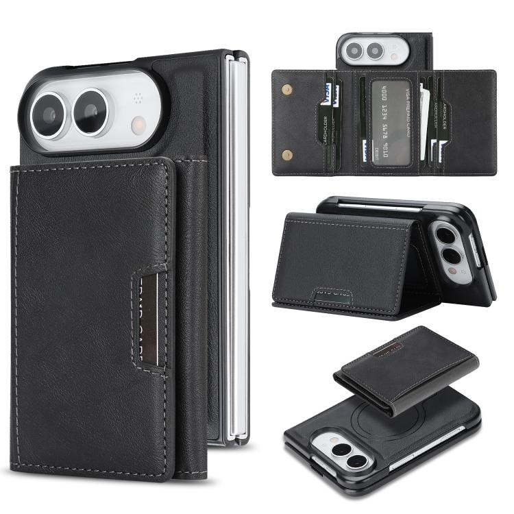 Kalebol Strong Magnetic MagSafe Tri-Fold Wallet Leather Phone Case, For iPhone Duo, For iPhone 18 Pro, For iPhone 18 Pro Max, For iPhone 17e / 16e