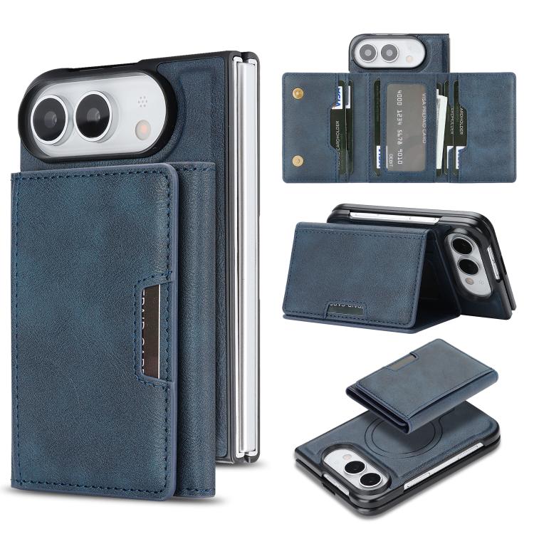 Kalebol Strong Magnetic MagSafe Tri-Fold Wallet Leather Phone Case, For iPhone Duo, For iPhone 18 Pro, For iPhone 18 Pro Max, For iPhone 17e / 16e