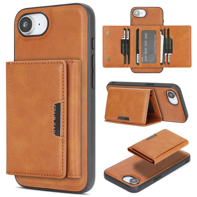 Kalebol Strong Magnetic MagSafe Tri-Fold Wallet Leather Phone Case, For iPhone Duo, For iPhone 18 Pro, For iPhone 18 Pro Max, For iPhone 17e / 16e