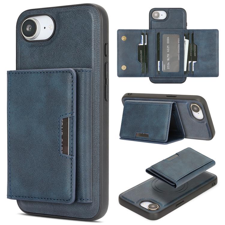 Kalebol Strong Magnetic MagSafe Tri-Fold Wallet Leather Phone Case, For iPhone Duo, For iPhone 18 Pro, For iPhone 18 Pro Max, For iPhone 17e / 16e