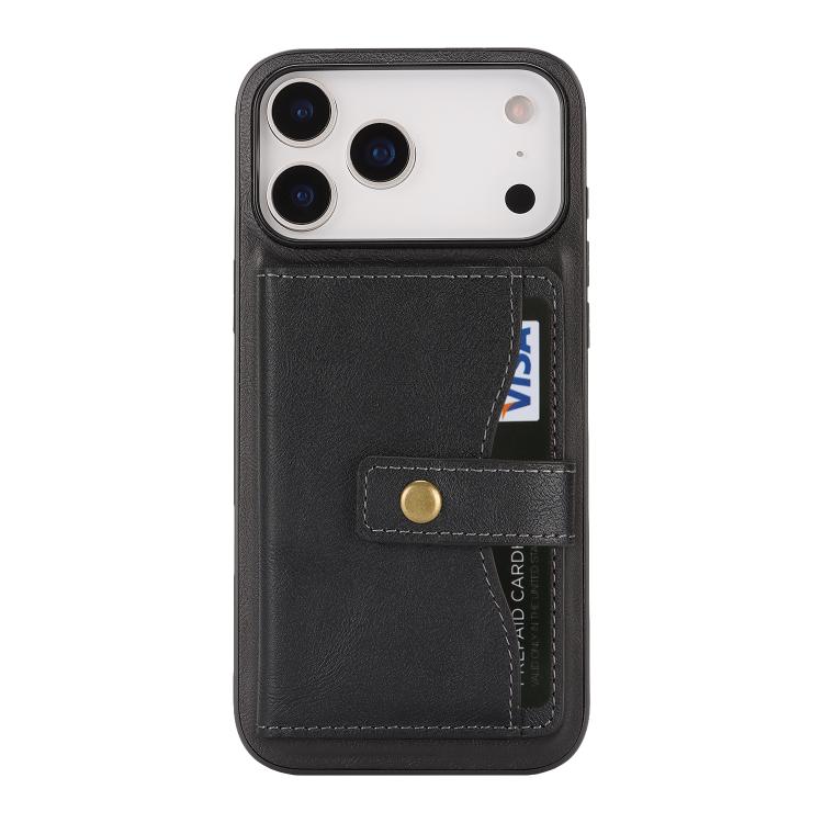 Kalebol Magnetic Button Card Bag MagSafe Ring Leather Phone Case, For iPhone 17 Pro Max, For iPhone 17 Pro, For iPhone 17, For iPhone 17 Air