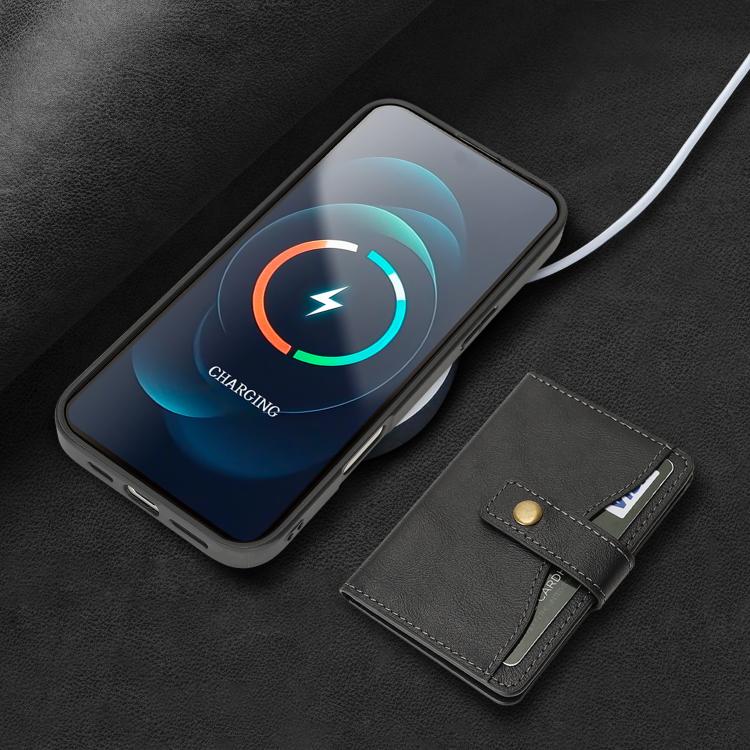Kalebol Magnetic Button Card Bag MagSafe Ring Leather Phone Case, For iPhone 17 Pro Max, For iPhone 17 Pro, For iPhone 17, For iPhone 17 Air