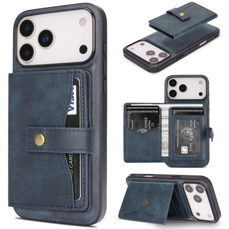 Kalebol Magnetic Leather Phone Case with Card Slot for iPhone 17 Pro