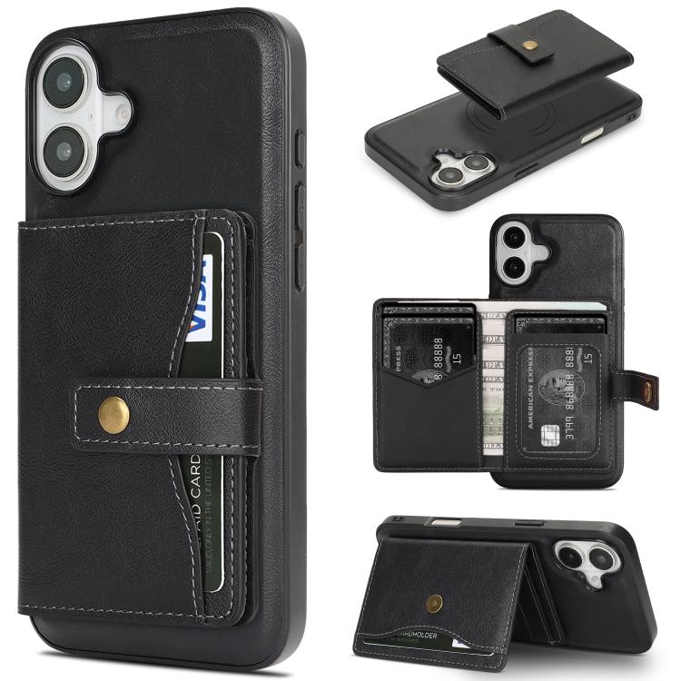 Kalebol Magnetic Leather Phone Case with Card Slot for iPhone 17 Pro
