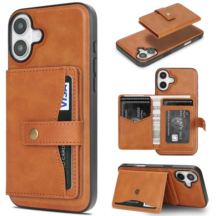 Kalebol Magnetic Leather Phone Case with Card Slot for iPhone 17 Pro