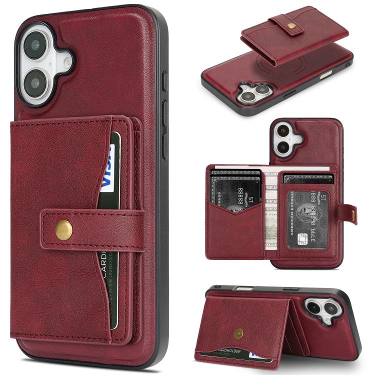 Kalebol Magnetic Leather Phone Case with Card Slot for iPhone 17 Pro