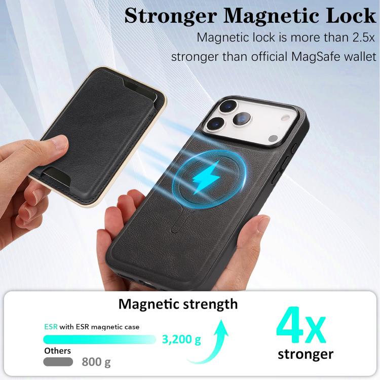 Kalebol Slim MagSafe Ring Magnetic Card Bag Leather Phone Case, For iPhone 17 Pro Max, For iPhone 17 Pro, For iPhone 17, For iPhone 17 Air