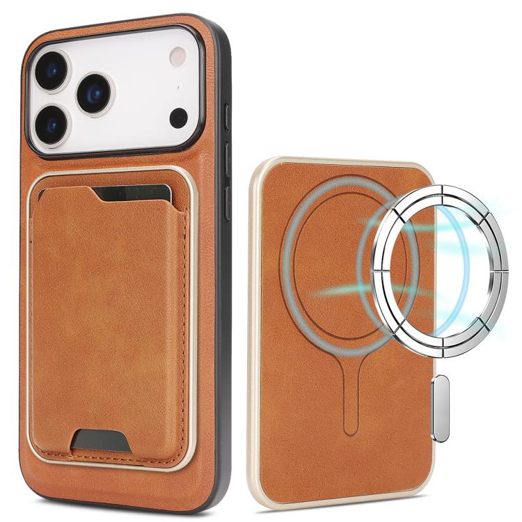 Kalebol Slim MagSafe Ring Magnetic Card Bag Leather Phone Case, For iPhone 17 Pro Max, For iPhone 17 Pro, For iPhone 17, For iPhone 17 Air