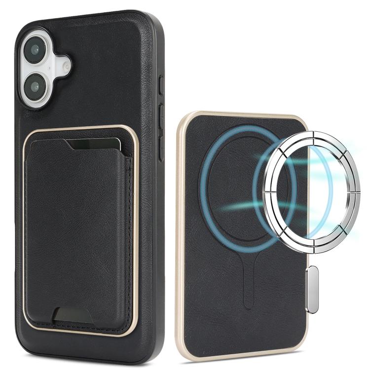 Kalebol Slim MagSafe Ring Magnetic Card Bag Leather Phone Case, For iPhone 17 Pro Max, For iPhone 17 Pro, For iPhone 17, For iPhone 17 Air