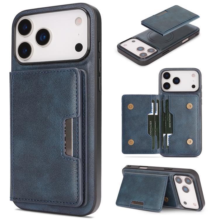 Kalebol Strong MagSafe Magnetic Two-Fold Card Bag Leather Phone Case, For iPhone 17 Pro Max, For iPhone 17 Pro, For iPhone 17, For iPhone 17 Air