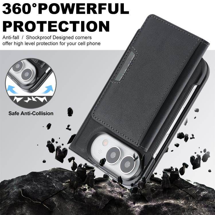 Kalebol Strong MagSafe Magnetic Two-Fold Card Bag Leather Phone Case, For iPhone 17 Pro Max, For iPhone 17 Pro, For iPhone 17, For iPhone 17 Air
