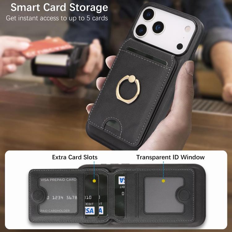 Kalebol MagSafe Ring Magnetic Leather Phone Case for iPhone 17 Pro