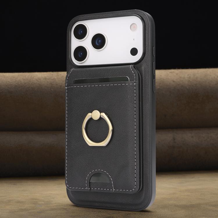 Kalebol MagSafe Ring Magnetic Leather Phone Case for iPhone 17 Pro
