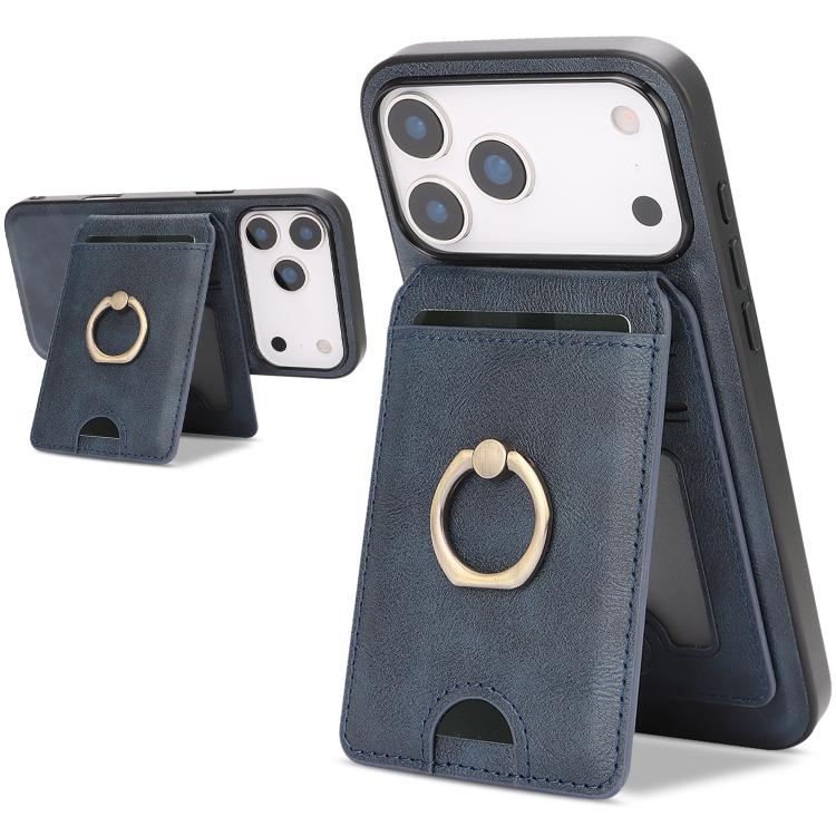 Kalebol Strong MagSafe Ring Magnetic Card Bag Holder Leather Phone Case, For iPhone 17 Pro Max, For iPhone 17 Pro, For iPhone 17, For iPhone 17 Air